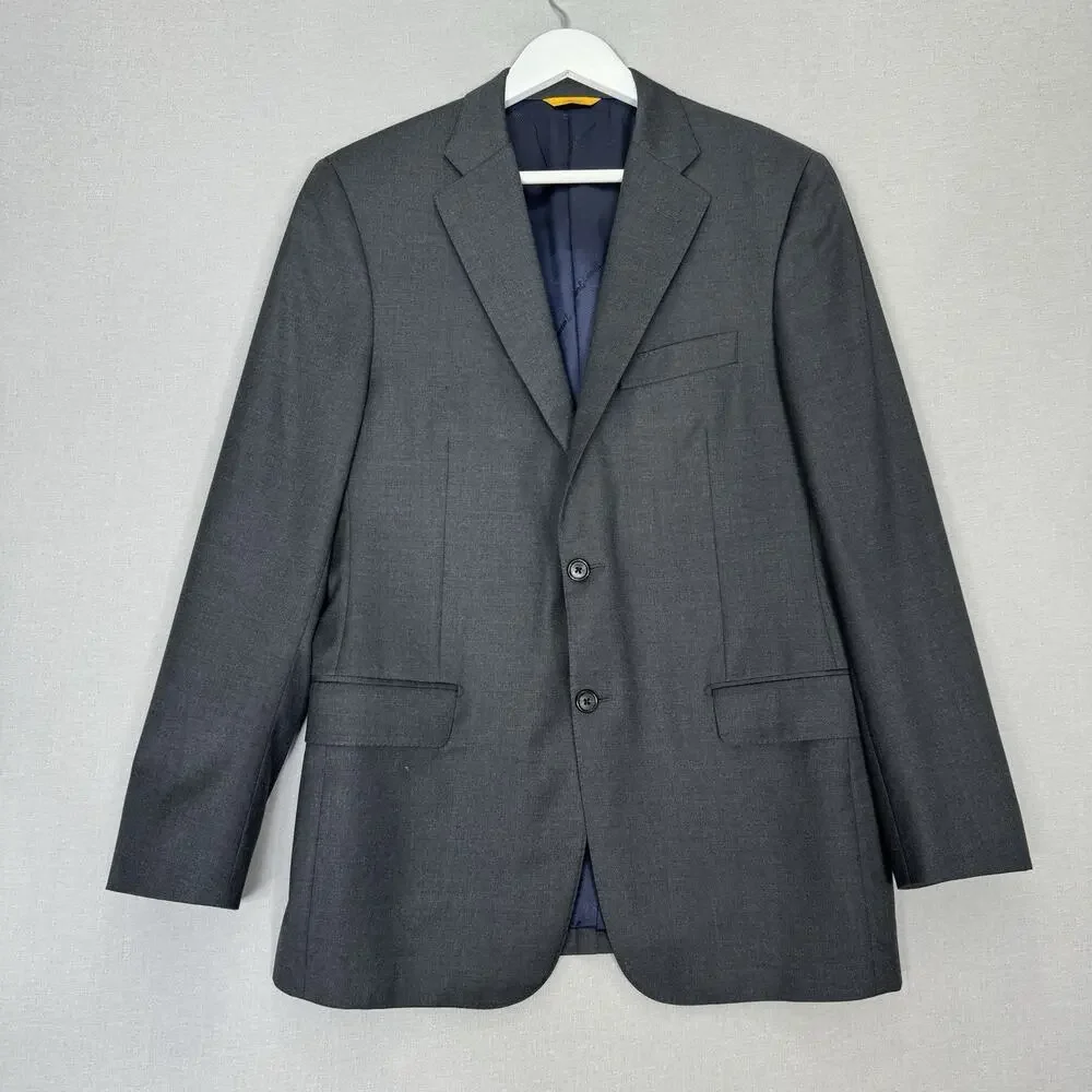 Hickey Freeman Beacon Blazer Mens 40R Gray Worsted Wool Sport Coat Jacket Career